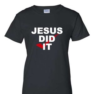Red Check Jesus Did It 100% cotton, Vinyl t-shirt, short-sleeved, Christian